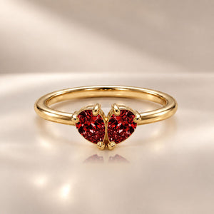 Demi Heart Ring with your two birthstones