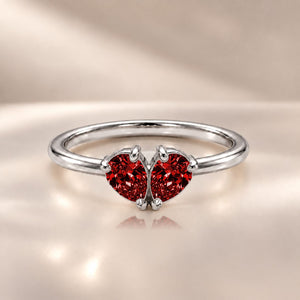 Demi Heart Ring with your two birthstones