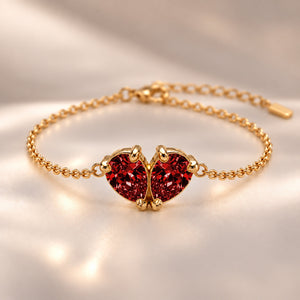 Demi Heart Bracelet with your two birthstones