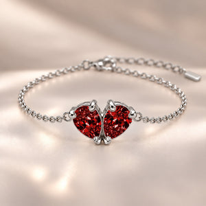 Demi Heart Bracelet with your two birthstones
